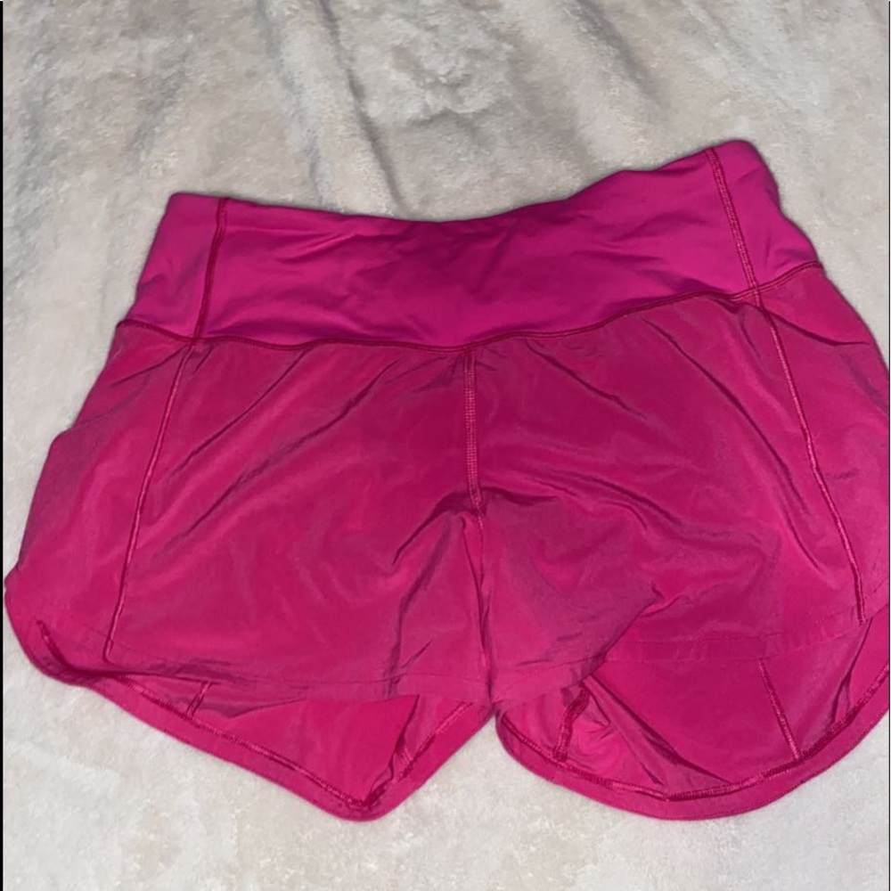 Sonic pink Lululemon speed up 4 inch size 4